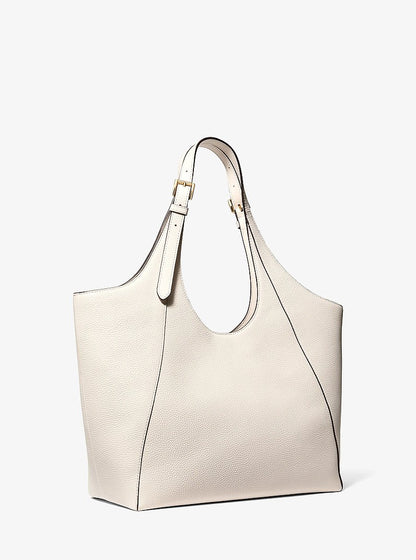 Bernie Large Pebbled Leather Tote Bag Lt Cream Lt Cream