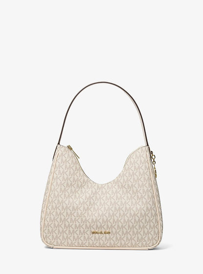 Nayla Small Signature Logo Hobo Shoulder Bag Lt Crm Multi Lt Crm Multi