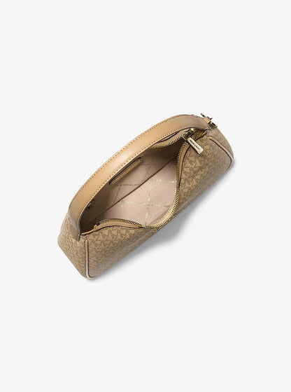 Nayla Small Signature Logo Hobo Shoulder Bag Camel Camel