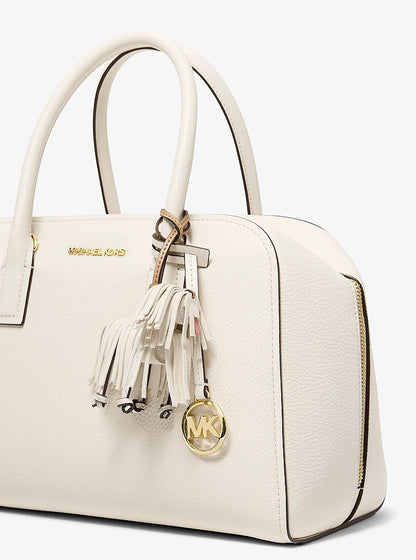 Leather Shaggy Dog Bag Charm Lt Cream Lt Cream