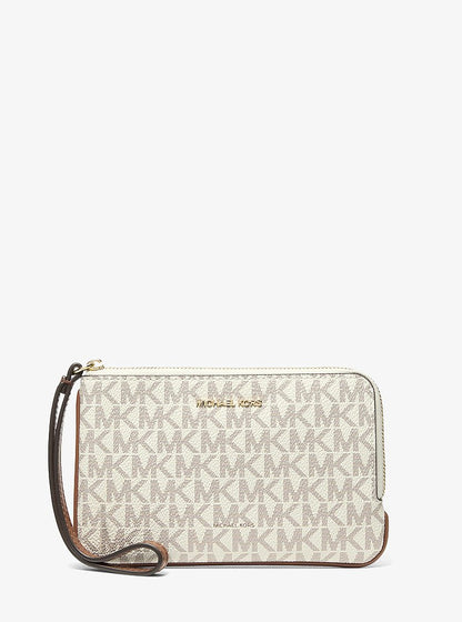 Jet Set Travel Small Signature Logo Wristlet Vanilla Vanilla