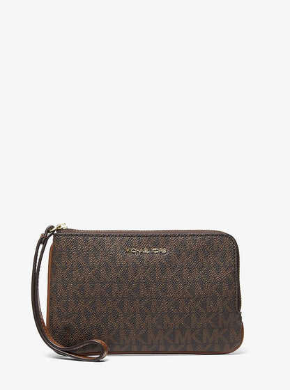Jet Set Travel Small Signature Logo Wristlet Brown Brown