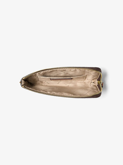 Jet Set Travel Small Signature Logo Wristlet Brown Brown
