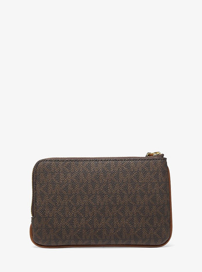 Jet Set Travel Small Signature Logo Wristlet Brown Brown