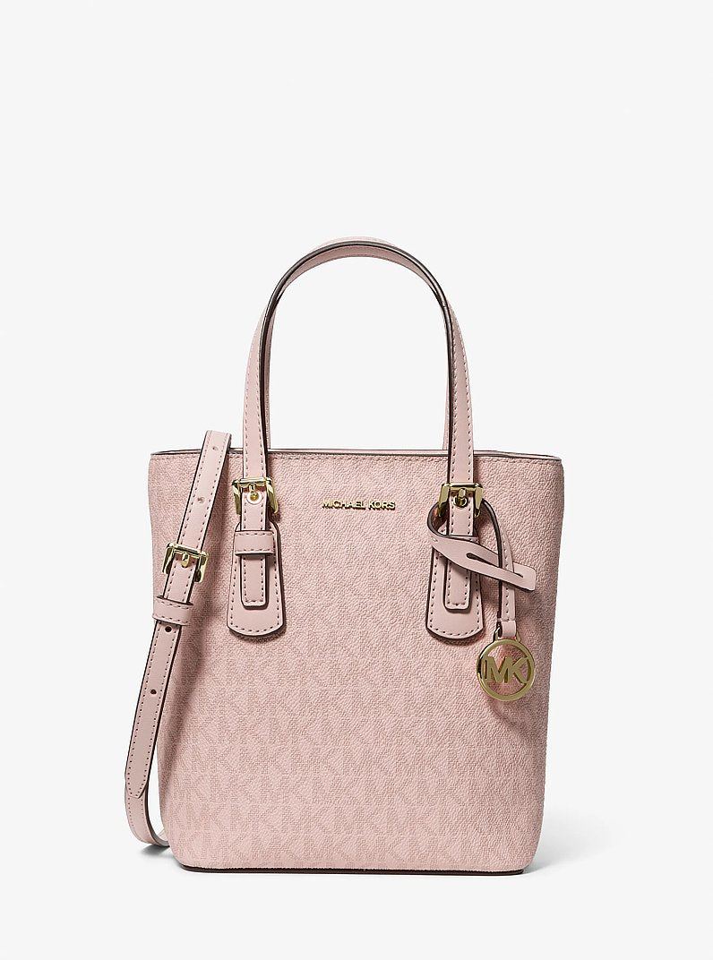 Voyager Extra-Small Signature Logo Convertible Crossbody Bag Powder Blush Powder Blush