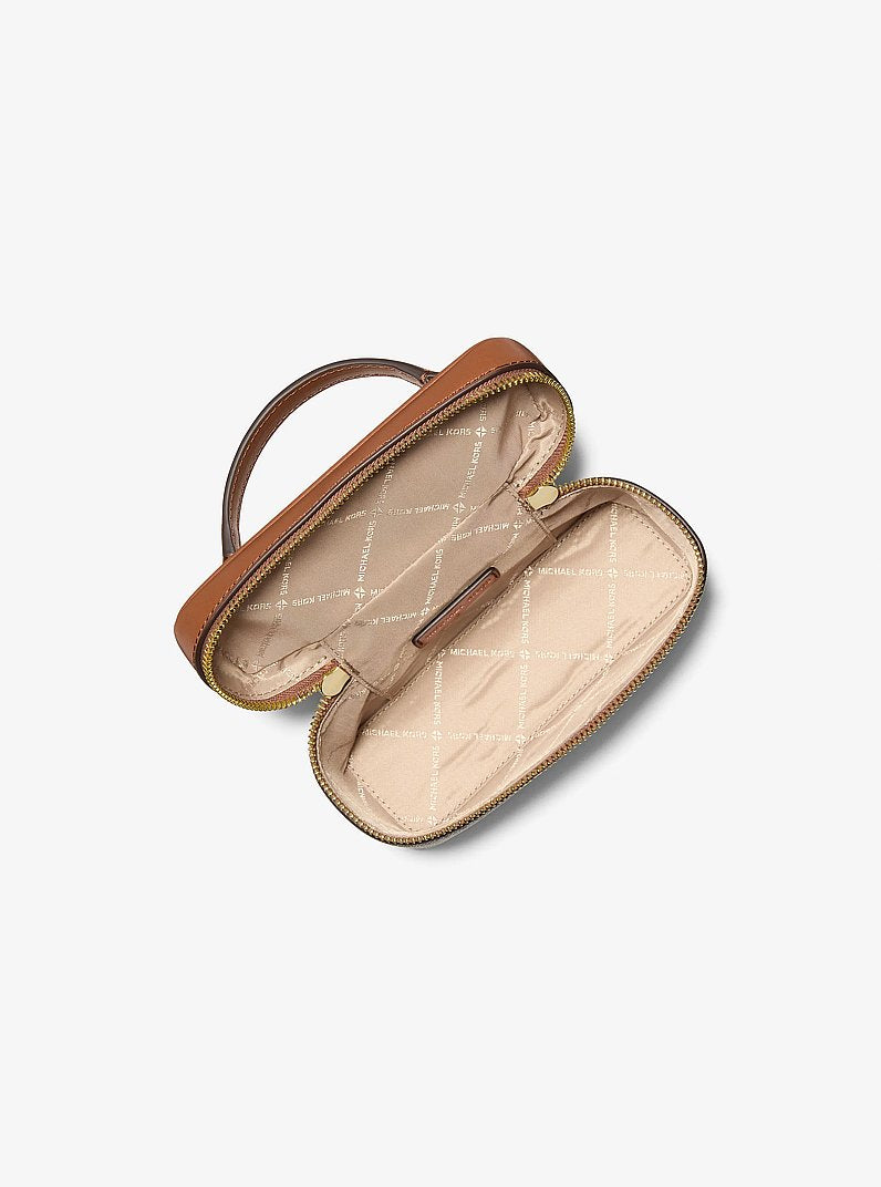Vivi Small Signature Logo Vanity Crossbody Bag Brown Brown