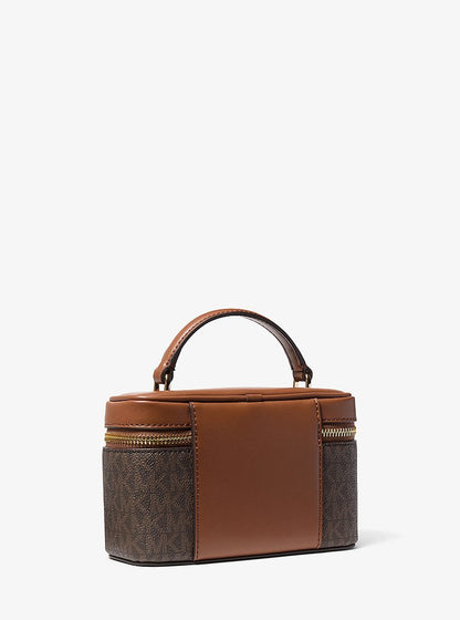 Vivi Small Signature Logo Vanity Crossbody Bag Brown Brown