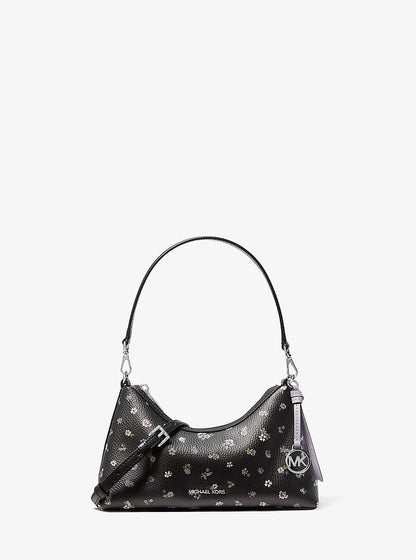 Sammy Small Floral Printed Convertible Crossbody Bag Black Black