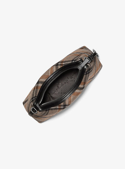 Sammy Small Plaid Print Wool Blend Convertible Crossbody Bag Black Black