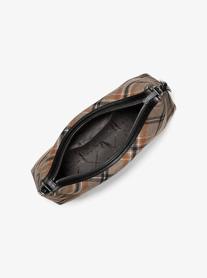 Sammy Medium Plaid Print Wool Blend Convertible Shoulder Bag Black Black