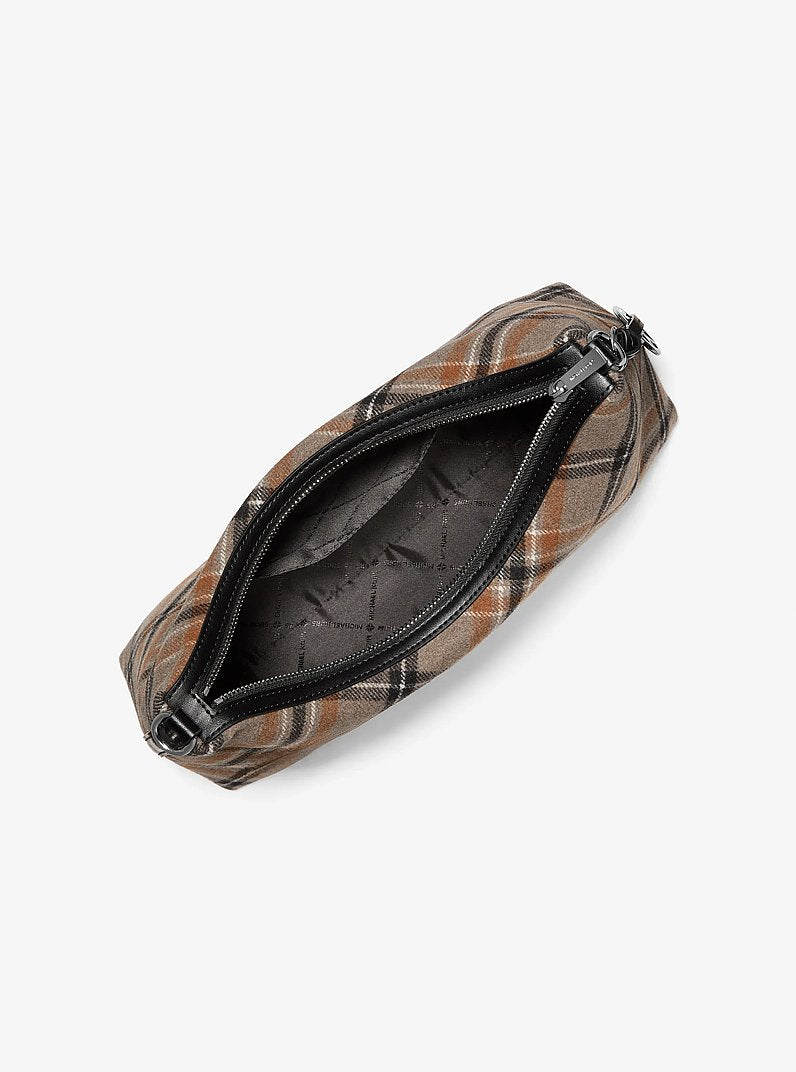 Sammy Medium Plaid Print Wool Blend Convertible Shoulder Bag Black Black