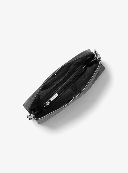 Christina Small Signature Logo Crossbody Bag Black Black