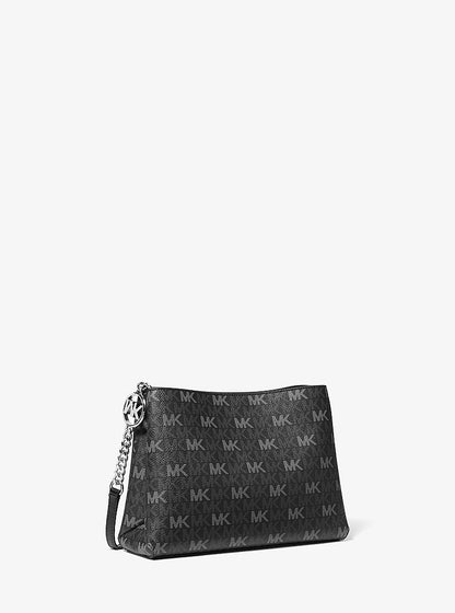 Christina Small Signature Logo Crossbody Bag Black Black