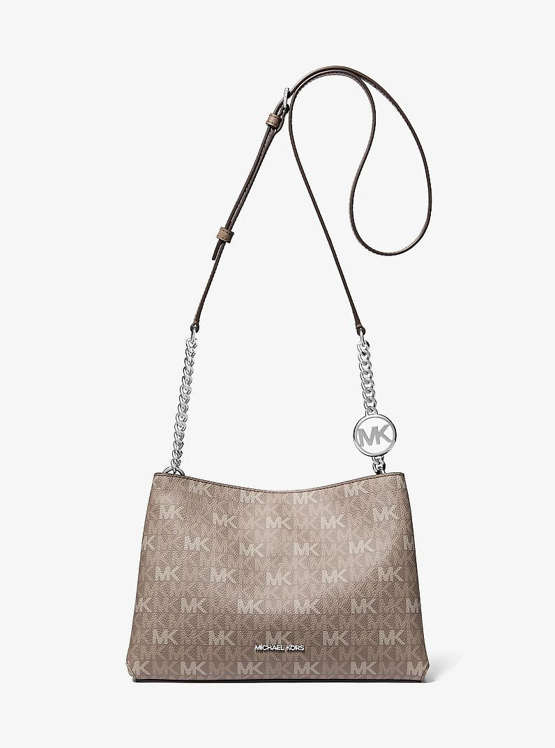 Christina Small Signature Logo Crossbody Bag Mushroom Mushroom