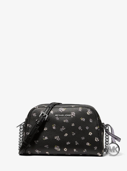 Ashton Extra-Small Floral Printed Camera Crossbody Bag Black Black