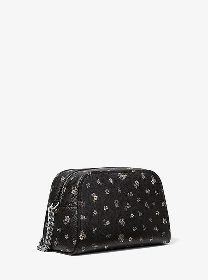 Ashton Extra-Small Floral Printed Camera Crossbody Bag Black Black