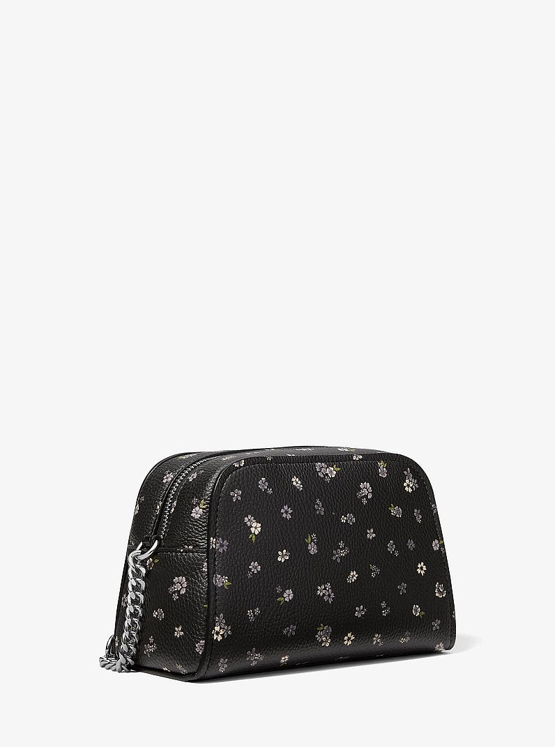 Ashton Extra-Small Floral Printed Camera Crossbody Bag Black Black