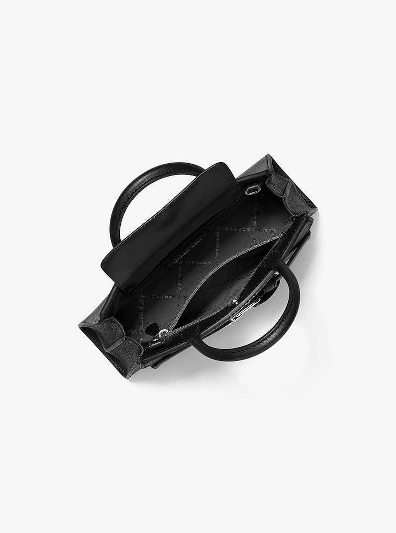 Greta Small Leather Satchel Black Black