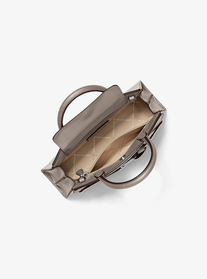 Greta Small Leather Satchel Mushroom Mushroom