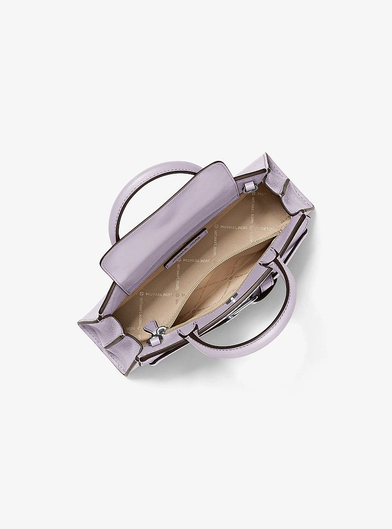 Greta Small Leather Satchel Lilac Lilac