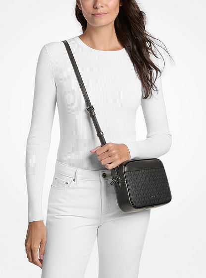 Jet Set Travel Large Signature Logo Camera Crossbody Bag Black Black