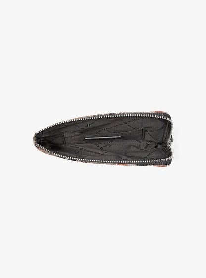 Jet Set Travel Plaid Print Wool Wristlet Black Black