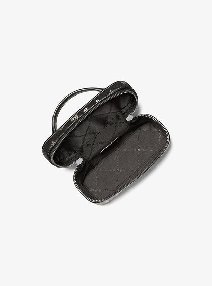 Vivi Small Floral Printed Vanity Crossbody Bag Black Black