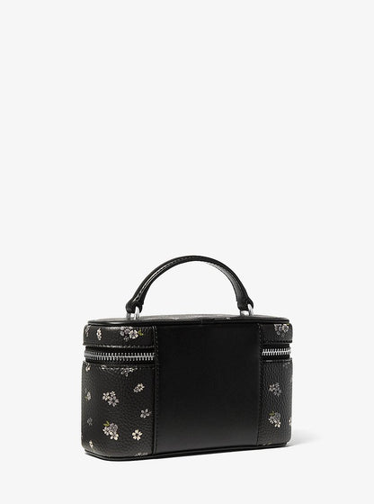 Vivi Small Floral Printed Vanity Crossbody Bag Black Black