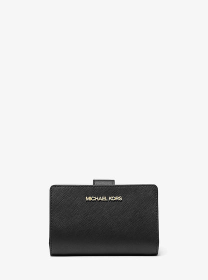 Medium Crossgrain Leather Wallet Black Black