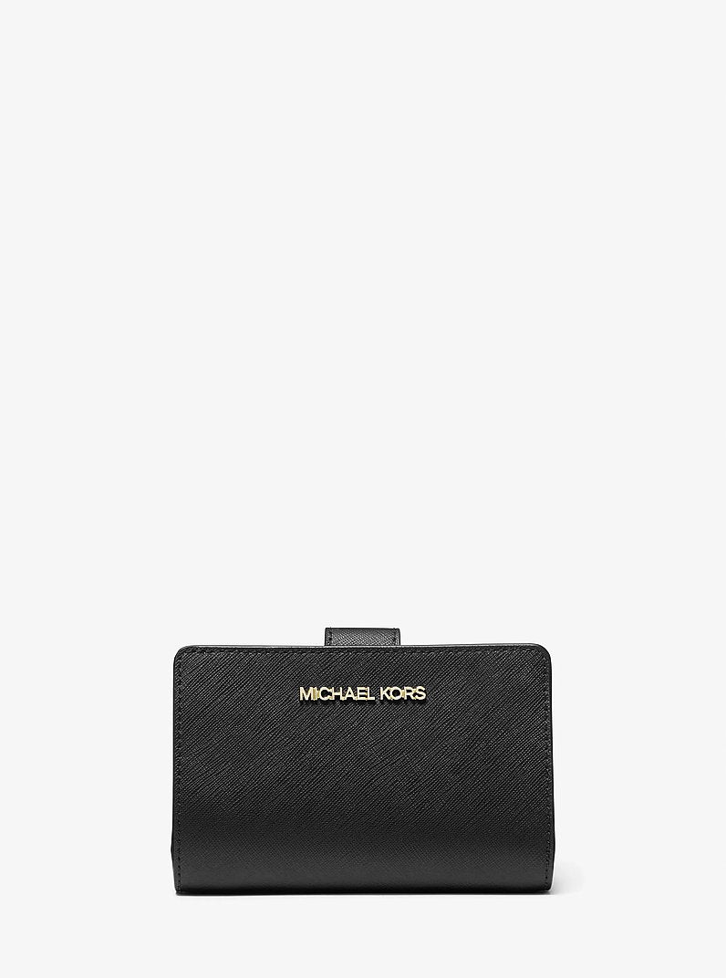 Medium Crossgrain Leather Wallet Black Black