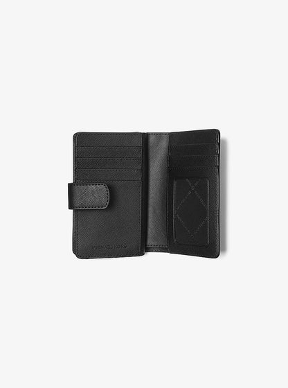 Medium Crossgrain Leather Wallet Black Black