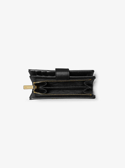 Medium Crossgrain Leather Wallet Black Black