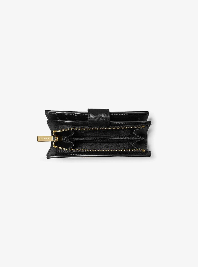 Medium Crossgrain Leather Wallet Black Black