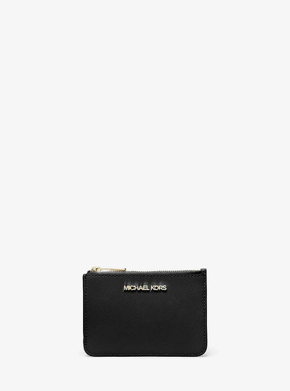 Jet Set Travel Small Saffiano Leather Coin Pouch Black Black