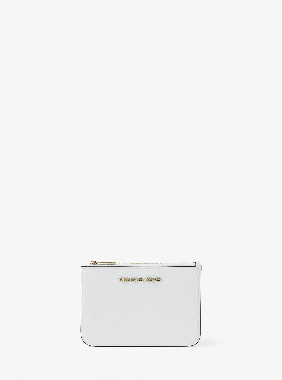 Jet Set Travel Small Saffiano Leather Coin Pouch Optic White Optic White