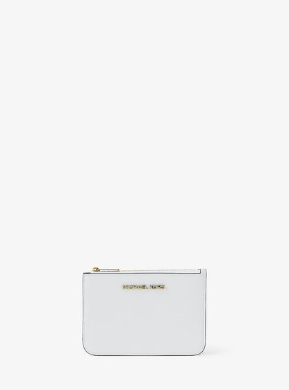 Jet Set Travel Small Saffiano Leather Coin Pouch Optic White Optic White
