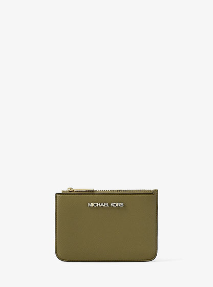 Jet Set Travel Small Saffiano Leather Coin Pouch Oregano Oregano