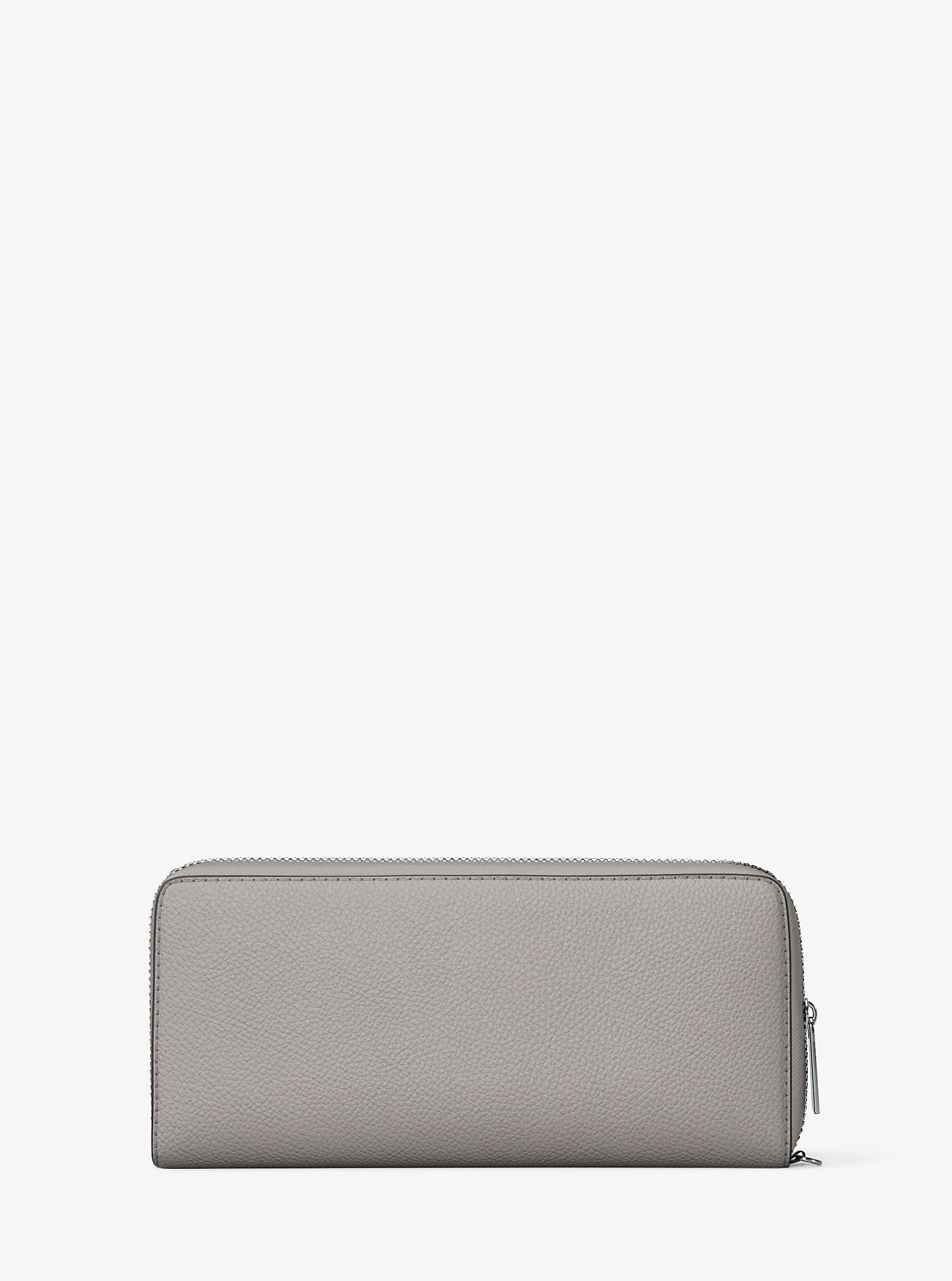 Large Pebbled Leather Continental Wallet Pearl Grey Pearl Grey