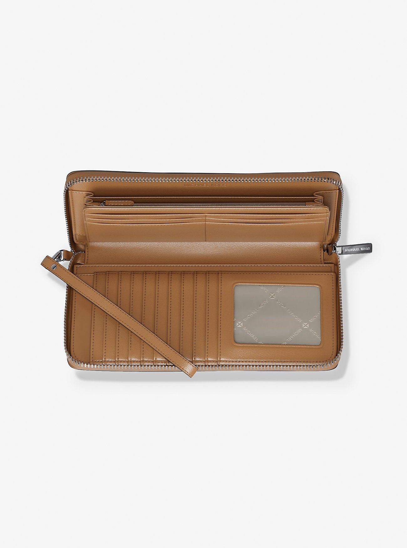 Large Pebbled Leather Continental Wallet Peanut Peanut