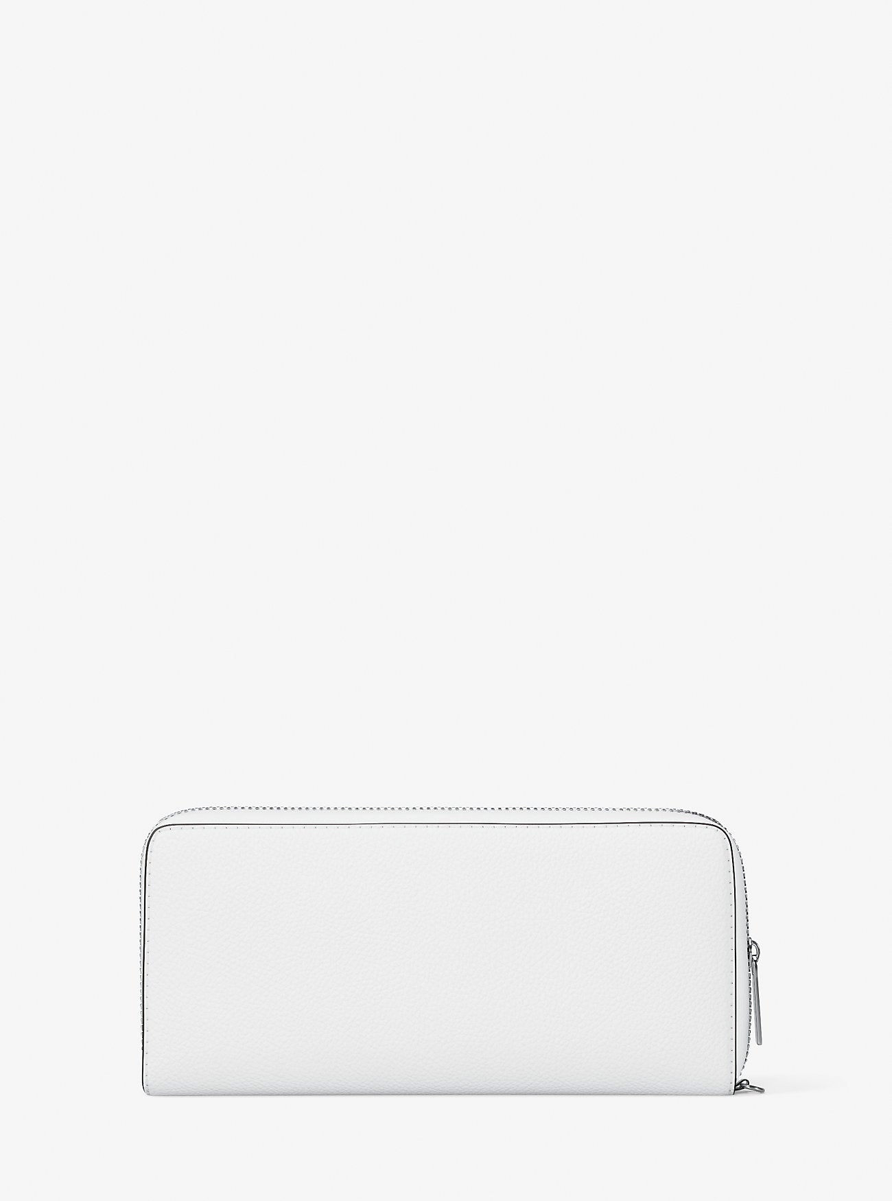 Large Pebbled Leather Continental Wallet Optic White Optic White