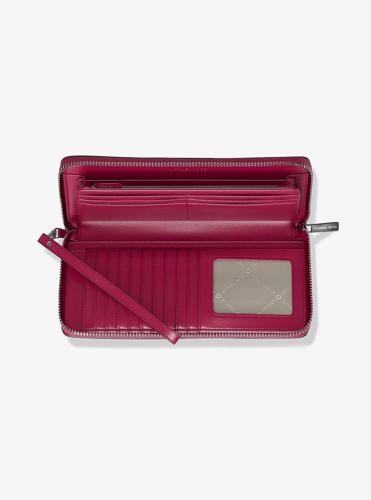 Large Pebbled Leather Continental Wallet Dk Raspberry Dk Raspberry