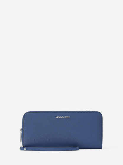 Large Pebbled Leather Continental Wallet Galaxy Blue Galaxy Blue