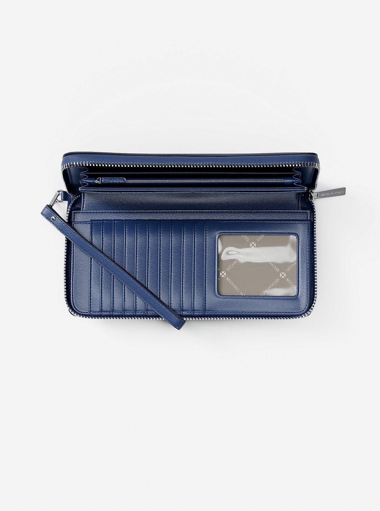Large Pebbled Leather Continental Wallet Galaxy Blue Galaxy Blue