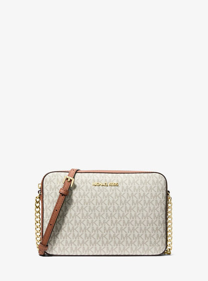 Jet Set Large Printed Logo Crossbody Bag Vanilla Vanilla
