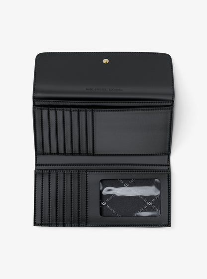 Jet Set Large Logo Trifold Wallet Black Black
