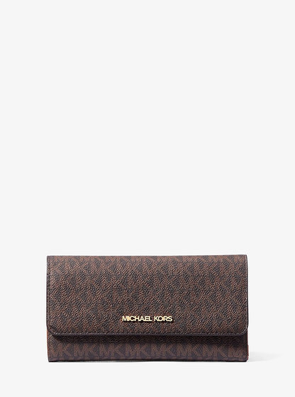Jet Set Large Logo Trifold Wallet Brown Brown