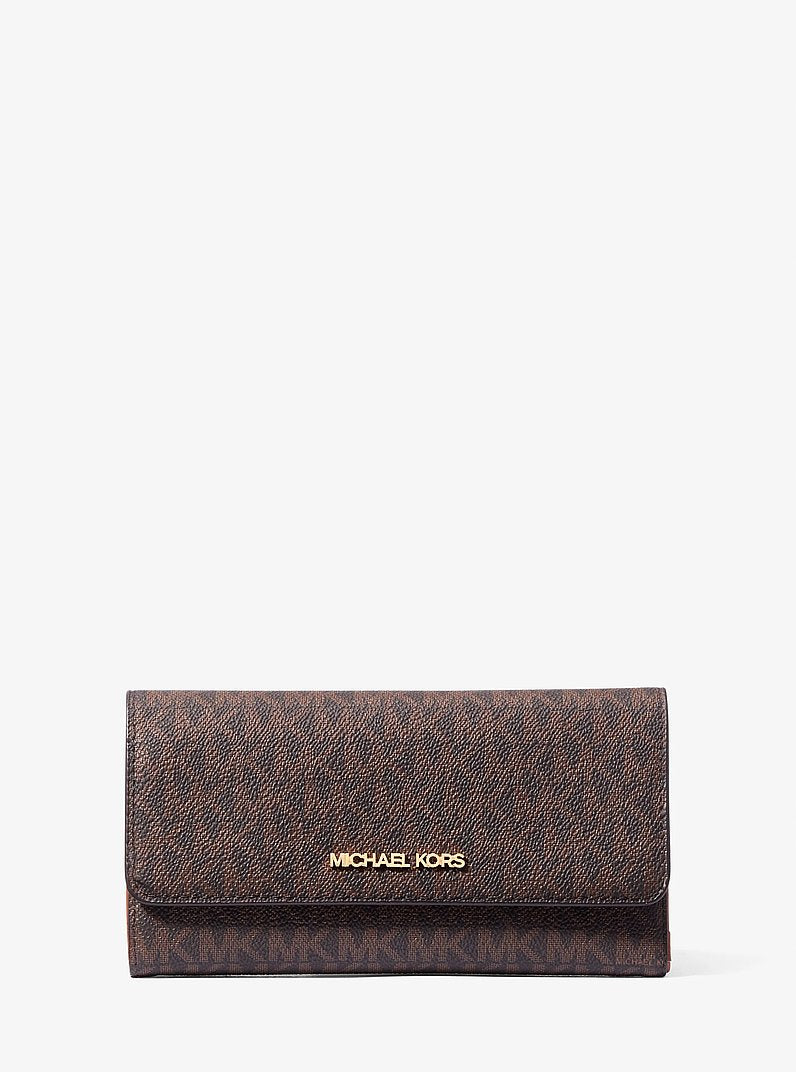 Jet Set Large Logo Trifold Wallet Brown Brown