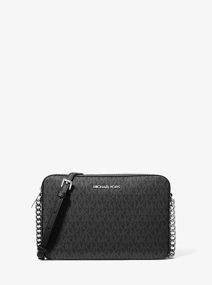 Jet Set Large Logo Crossbody Bag Black Black