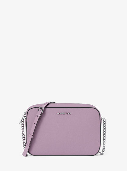 Jet Set Large Saffiano Leather Crossbody Bag Lt Quartz Lt Quartz