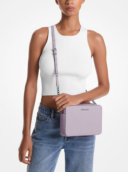 Jet Set Large Saffiano Leather Crossbody Bag Lt Quartz Lt Quartz